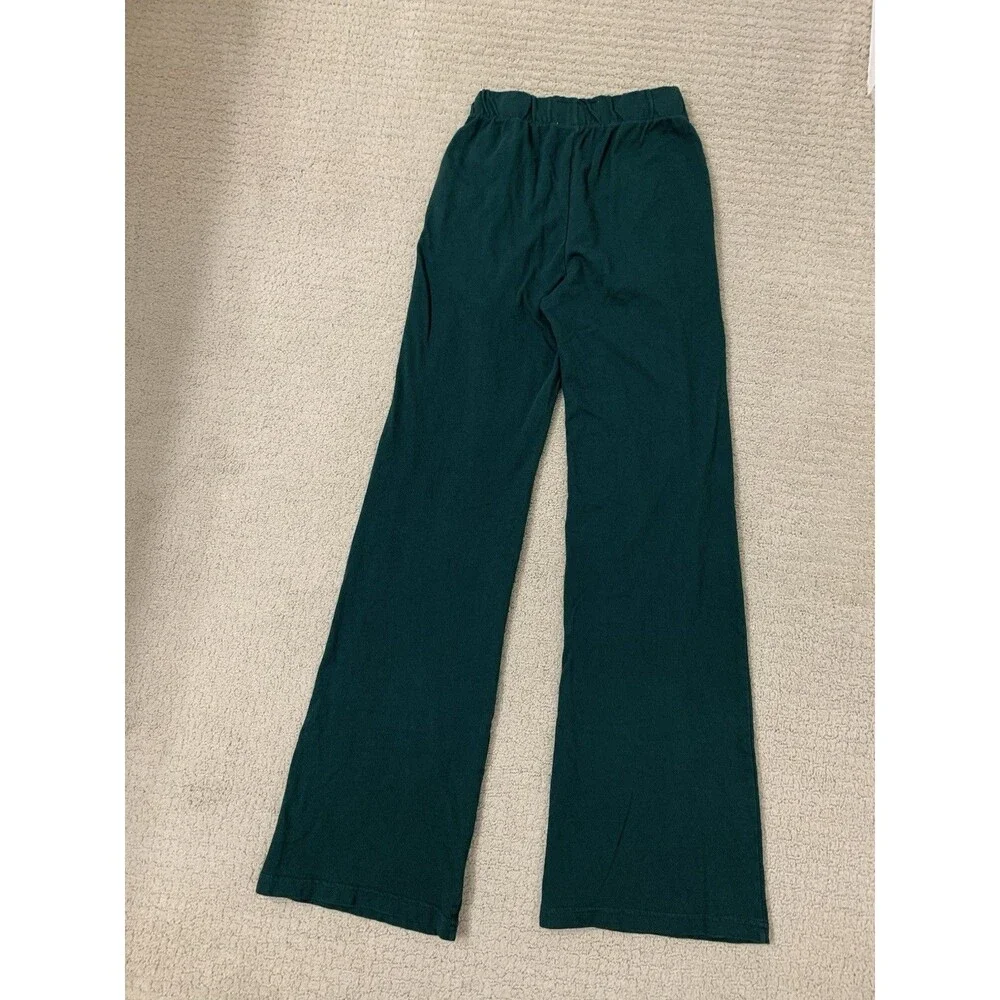Talentless Womens Green French Terry Elastic Waistband Flare Lounge Pants XS - Picture 3 of 8